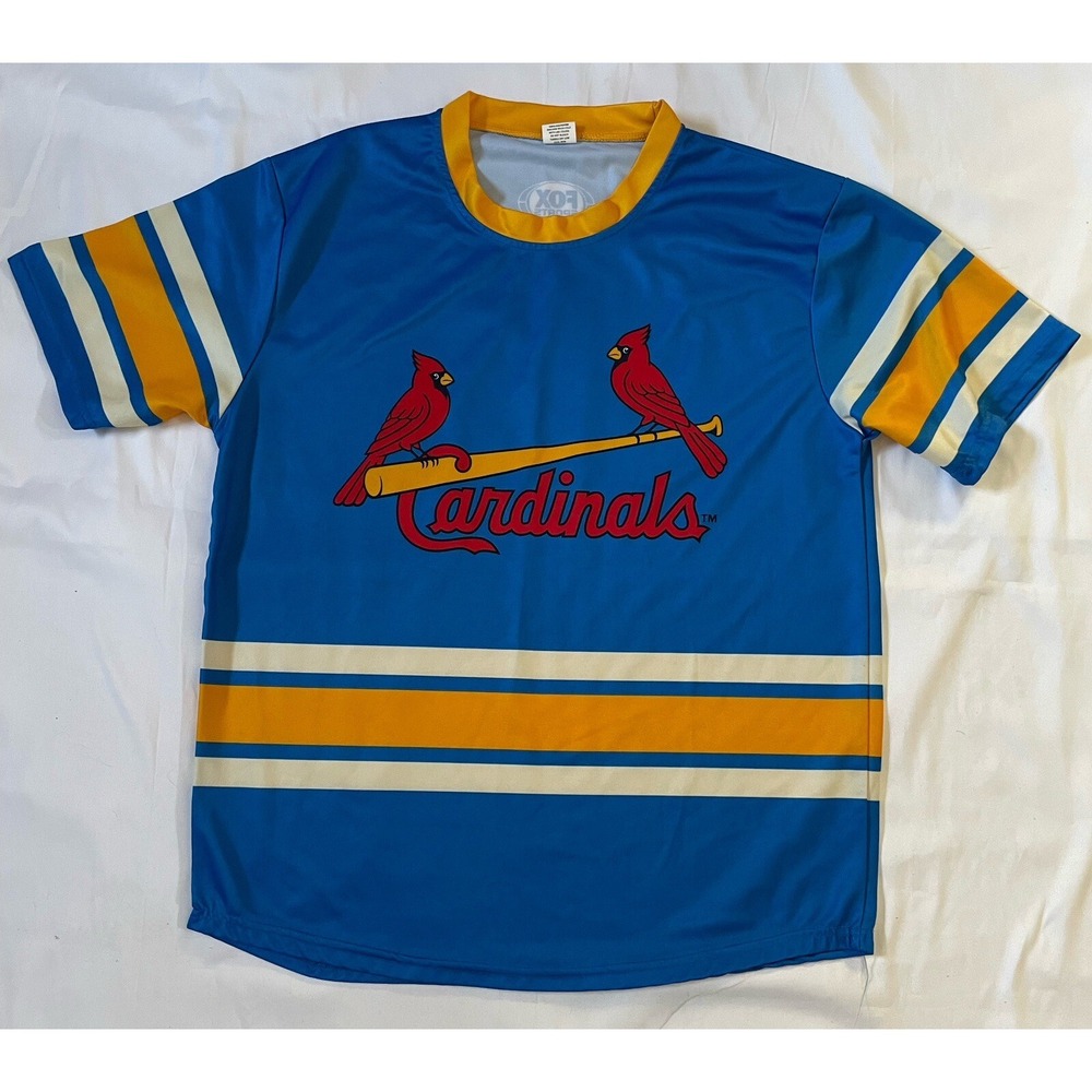 St Louis Cardinals BLUES Hockey Jersey Blue Yellow‎ Big Logo  Size XL SGA